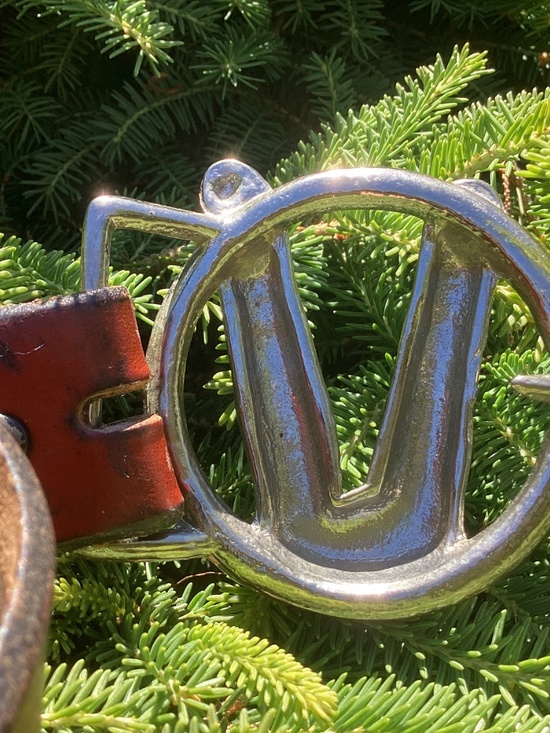 Outstanding Vintage Heavy Metal Finger Peace Sign Belt Buckle Leather Belt? main image 4